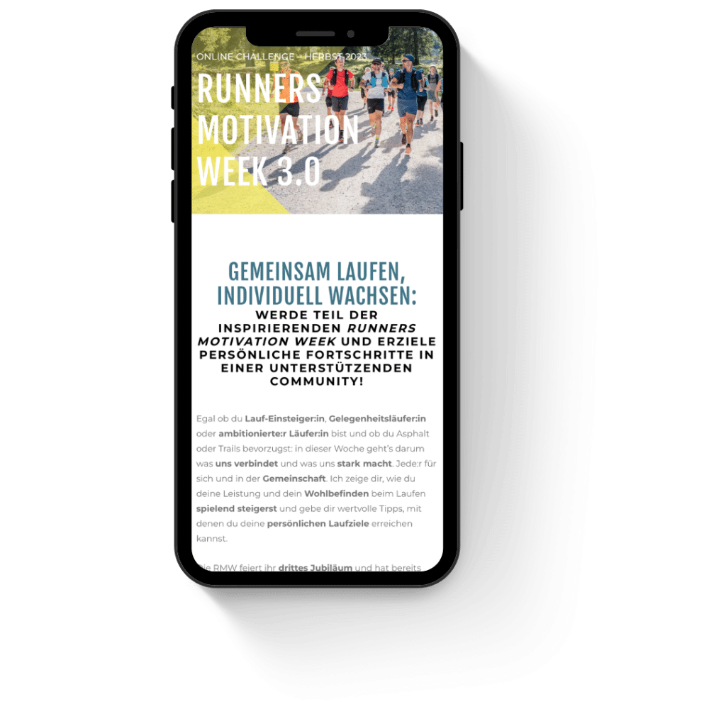 Runners motivation week, Smartphone-Ansicht