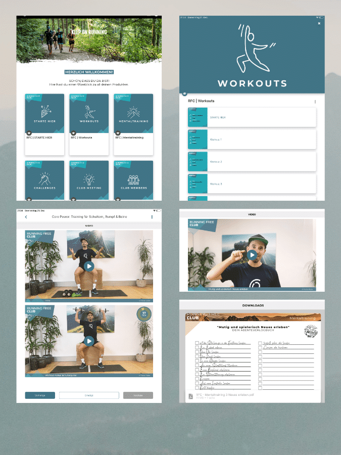 Running Free Club App, Laufcoach Florian Reiter, Workouts, Mentaltraining, Habit Tracker,